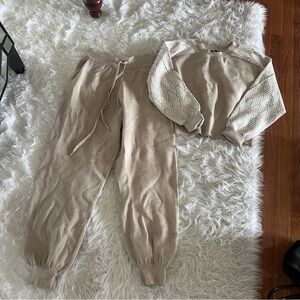 Cynthia Rowley beige sweater set